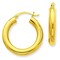 10K Gold Polished Tube Hoop Earrings Jewelry 17 x 4mm